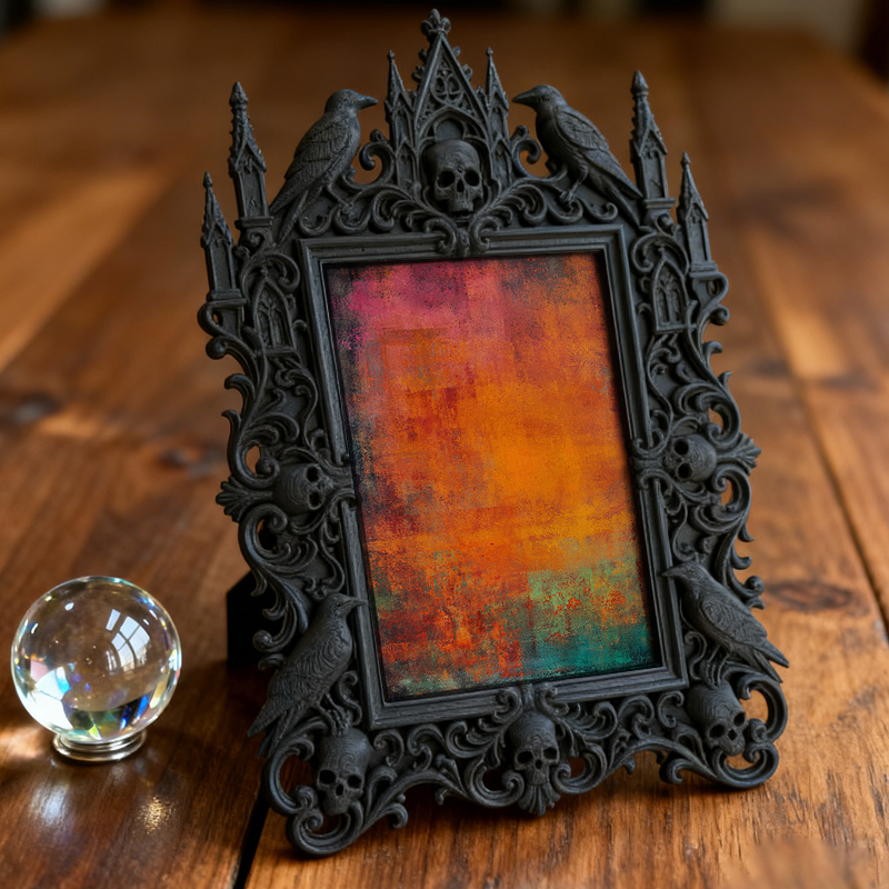 Must-have Gothic Dark-style Photo Frame | Paranormal Museum Gift Shop Decor, Photo Ornament, Dual-use Display, Shockproof Waterproof Frame