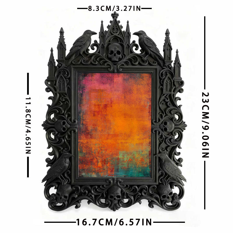Must-have Gothic Dark-style Photo Frame | Paranormal Museum Gift Shop Decor, Photo Ornament, Dual-use Display, Shockproof Waterproof Frame