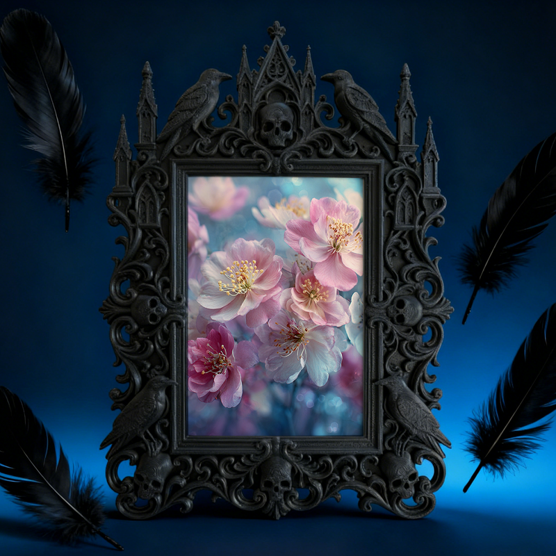 Rare Gothic Dark-style Photo Frame | Werewolf Themed Camping Gear Shop Decor, Photo Ornament, Wall-mountable & Tabletop, Rustic Waterproof F