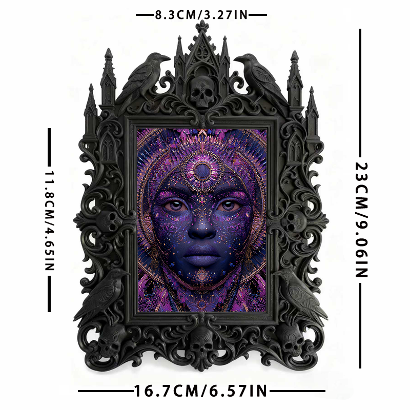 Sleek Gothic Dark-style Photo Frame | Dark Calligraphy Ink Studio Decor, Photo Ornament, Wall/Table Dual-use, Stain-resistant Waterproof Fra
