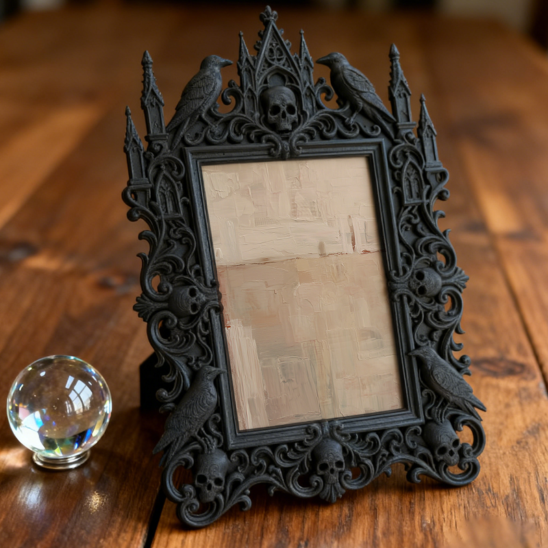 Must-have Gothic Dark-style Photo Frame | Horror Themed Escape Game Prize Decor, Photo Ornament, Wall-mountable & Tabletop, Reusable Waterpr
