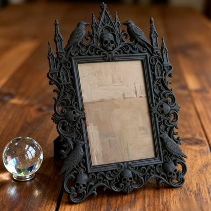 Must-have Gothic Dark-style Photo Frame | Horror Themed Escape Game Prize Decor, Photo Ornament, Wall-mountable & Tabletop, Reusable Waterpr
