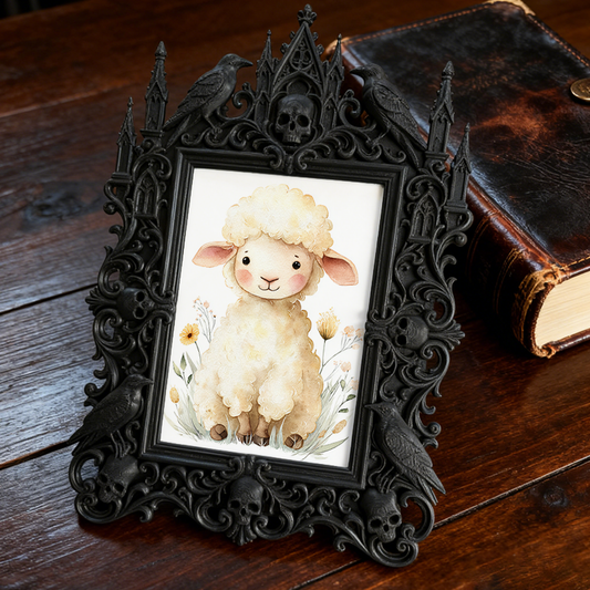 Rare Gothic Dark-style Photo Frame | Vampire Cosplay Wig Shop Display, Photo Ornament, Wall/Table Dual-use, High-gloss Waterproof Frame