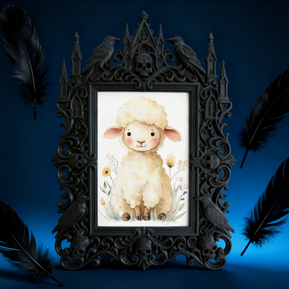 Rare Gothic Dark-style Photo Frame | Vampire Cosplay Wig Shop Display, Photo Ornament, Wall/Table Dual-use, High-gloss Waterproof Frame
