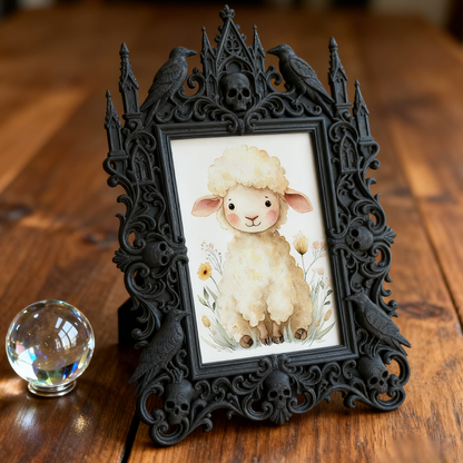 Rare Gothic Dark-style Photo Frame | Vampire Cosplay Wig Shop Display, Photo Ornament, Wall/Table Dual-use, High-gloss Waterproof Frame