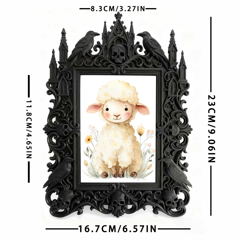 Rare Gothic Dark-style Photo Frame | Vampire Cosplay Wig Shop Display, Photo Ornament, Wall/Table Dual-use, High-gloss Waterproof Frame