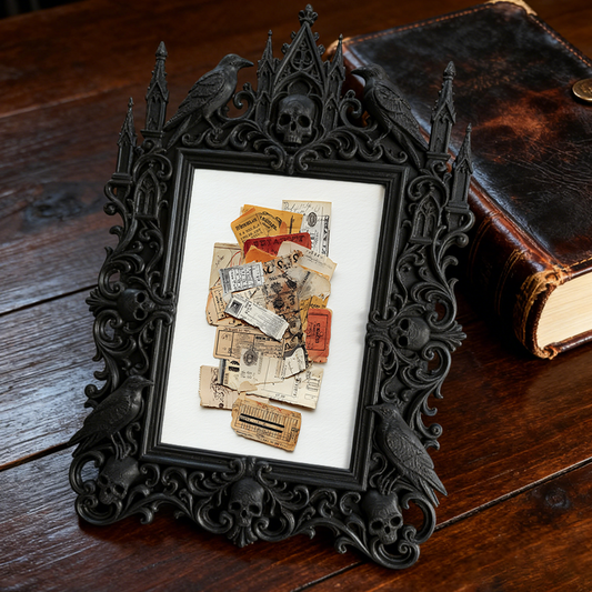 Sleek Gothic Dark-style Photo Frame | Dark Academia Fountain Pen Shop Decor, Photo Ornament, Wall-mountable & Tabletop, Minimalist Waterproo