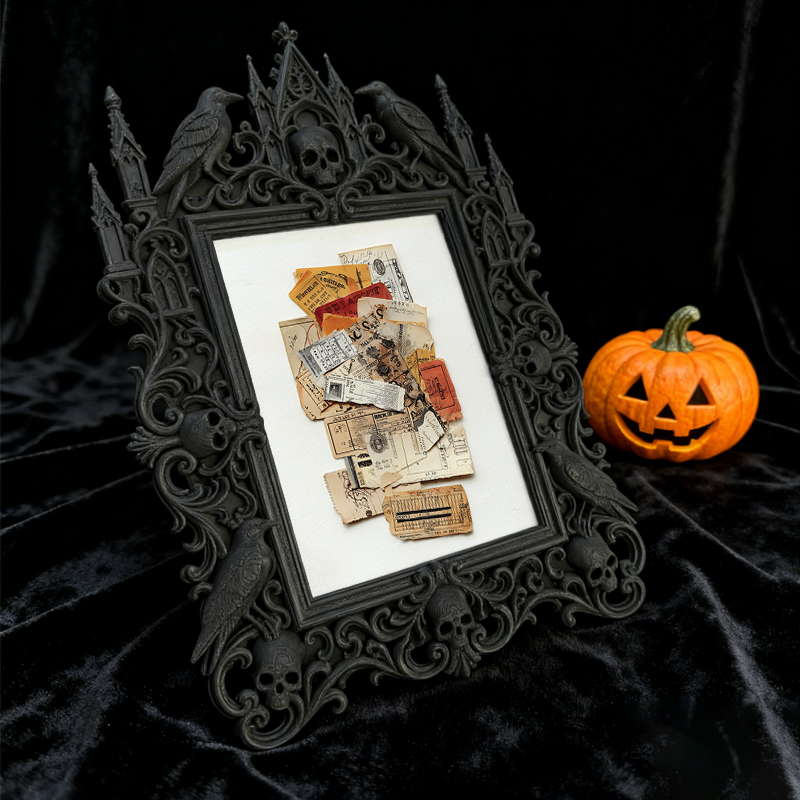 Sleek Gothic Dark-style Photo Frame | Dark Academia Fountain Pen Shop Decor, Photo Ornament, Wall-mountable & Tabletop, Minimalist Waterproo