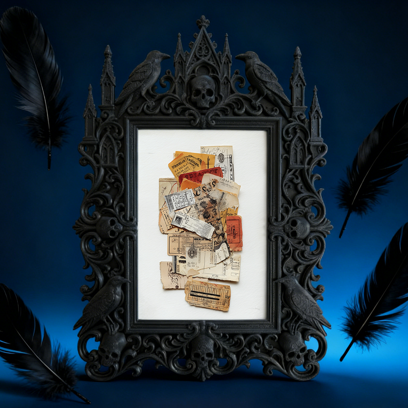 Sleek Gothic Dark-style Photo Frame | Dark Academia Fountain Pen Shop Decor, Photo Ornament, Wall-mountable & Tabletop, Minimalist Waterproo