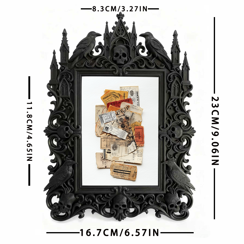 Sleek Gothic Dark-style Photo Frame | Dark Academia Fountain Pen Shop Decor, Photo Ornament, Wall-mountable & Tabletop, Minimalist Waterproo