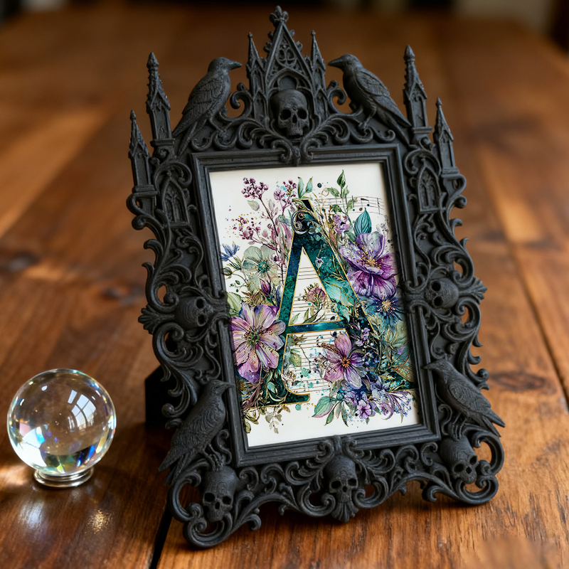 Exclusive Gothic Dark-style Photo Frame | Witchy Herbal Tincture Shop Decor, Photo Ornament, Dual-use Display, Heat-resistant Waterproof Fra