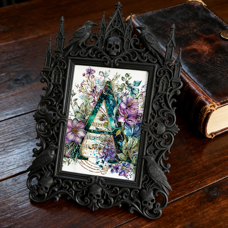 Chic Gothic Dark-style Photo Frame | Gothic Tattoo Aftercare Shop Decor, Photo Ornament, Wall-mountable & Tabletop, Practical Waterproof Fra