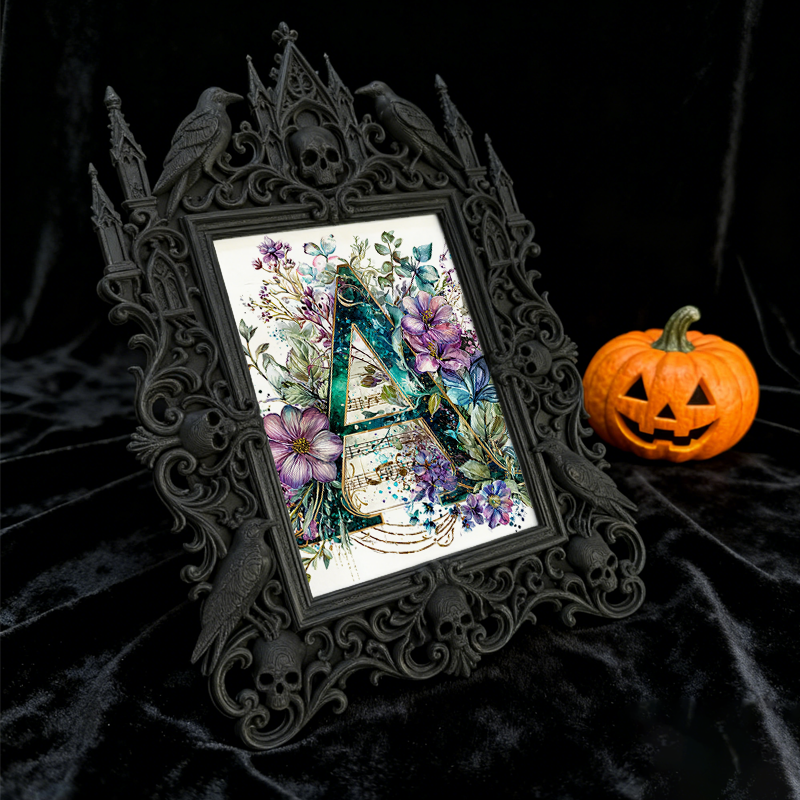 Chic Gothic Dark-style Photo Frame | Gothic Tattoo Aftercare Shop Decor, Photo Ornament, Wall-mountable & Tabletop, Practical Waterproof Fra