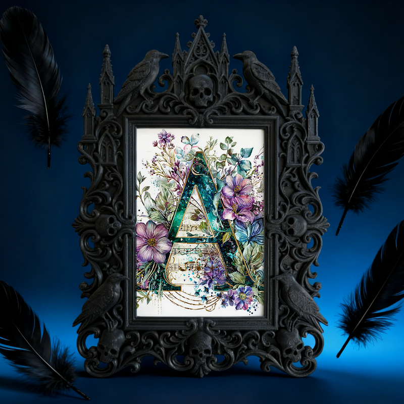 Chic Gothic Dark-style Photo Frame | Gothic Tattoo Aftercare Shop Decor, Photo Ornament, Wall-mountable & Tabletop, Practical Waterproof Fra