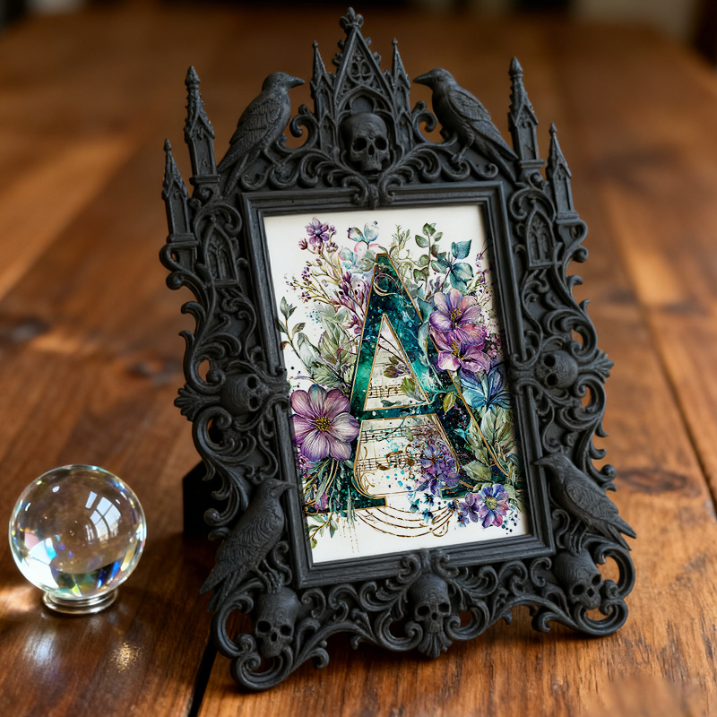 Chic Gothic Dark-style Photo Frame | Gothic Tattoo Aftercare Shop Decor, Photo Ornament, Wall-mountable & Tabletop, Practical Waterproof Fra