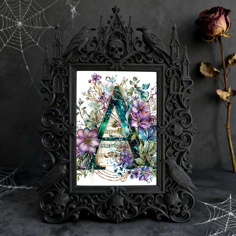Chic Gothic Dark-style Photo Frame | Gothic Tattoo Aftercare Shop Decor, Photo Ornament, Wall-mountable & Tabletop, Practical Waterproof Fra