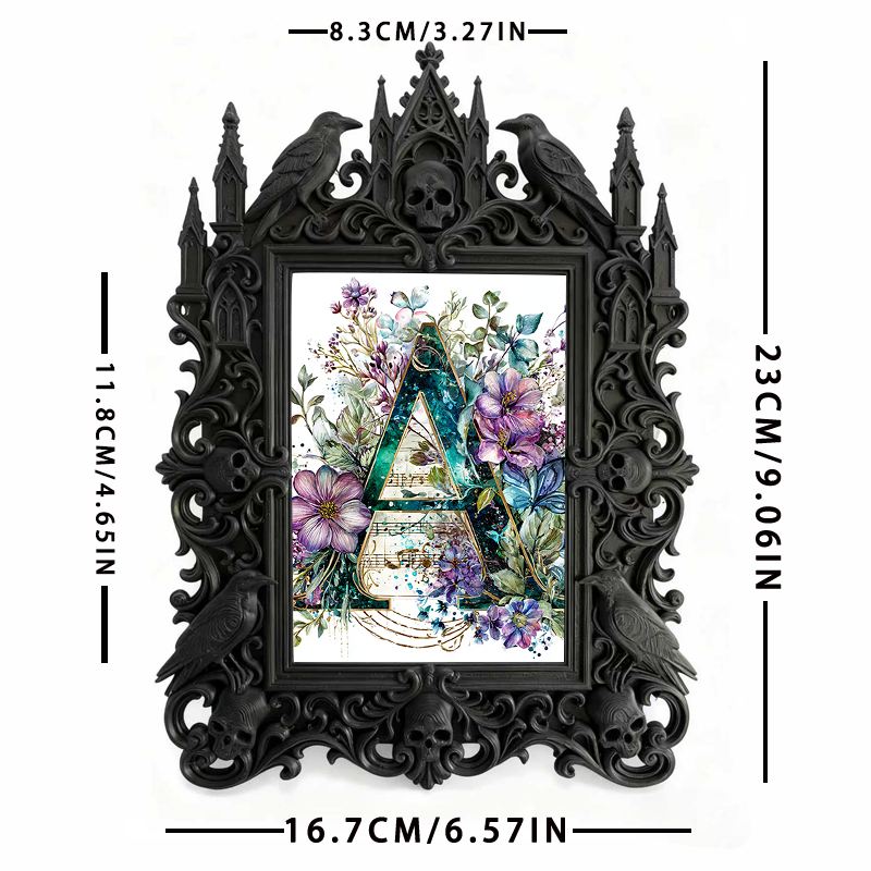 Chic Gothic Dark-style Photo Frame | Gothic Tattoo Aftercare Shop Decor, Photo Ornament, Wall-mountable & Tabletop, Practical Waterproof Fra
