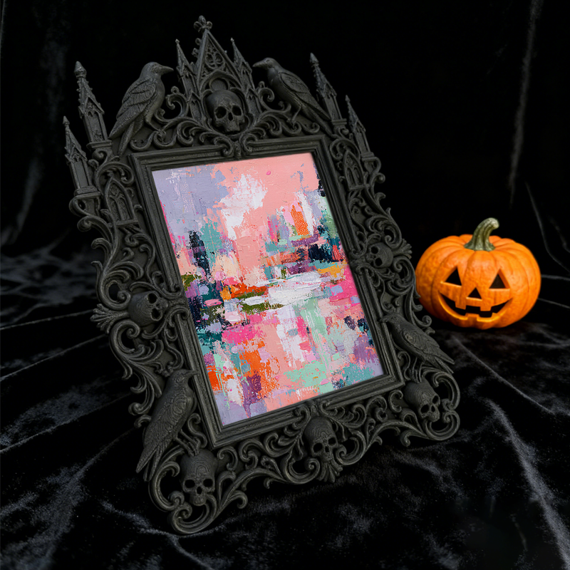Must-have Gothic Dark-style Photo Frame | Ghost Themed Bed & Breakfast Decor, Photo Ornament, Wall/Table Dual-use, Cozy Waterproof Frame