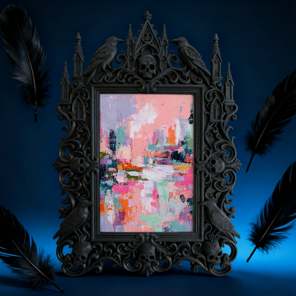 Must-have Gothic Dark-style Photo Frame | Ghost Themed Bed & Breakfast Decor, Photo Ornament, Wall/Table Dual-use, Cozy Waterproof Frame
