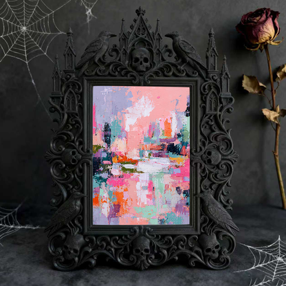Must-have Gothic Dark-style Photo Frame | Ghost Themed Bed & Breakfast Decor, Photo Ornament, Wall/Table Dual-use, Cozy Waterproof Frame