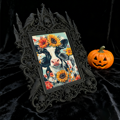 Rare Gothic Dark-style Photo Frame | Dark Fantasy Miniature Figurine Shop Decor, Photo Ornament, Wall-mountable & Tabletop, Collectible Wate