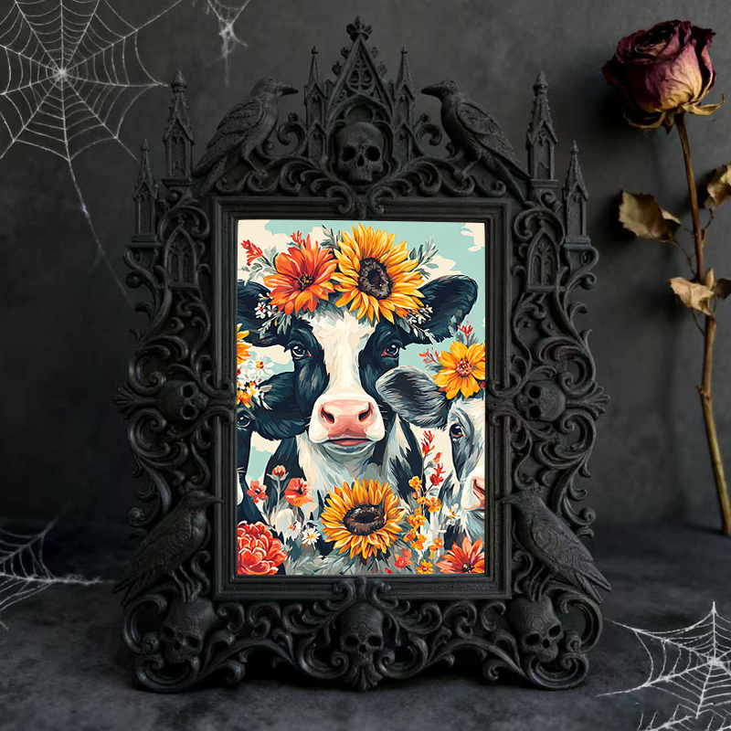 Rare Gothic Dark-style Photo Frame | Dark Fantasy Miniature Figurine Shop Decor, Photo Ornament, Wall-mountable & Tabletop, Collectible Wate