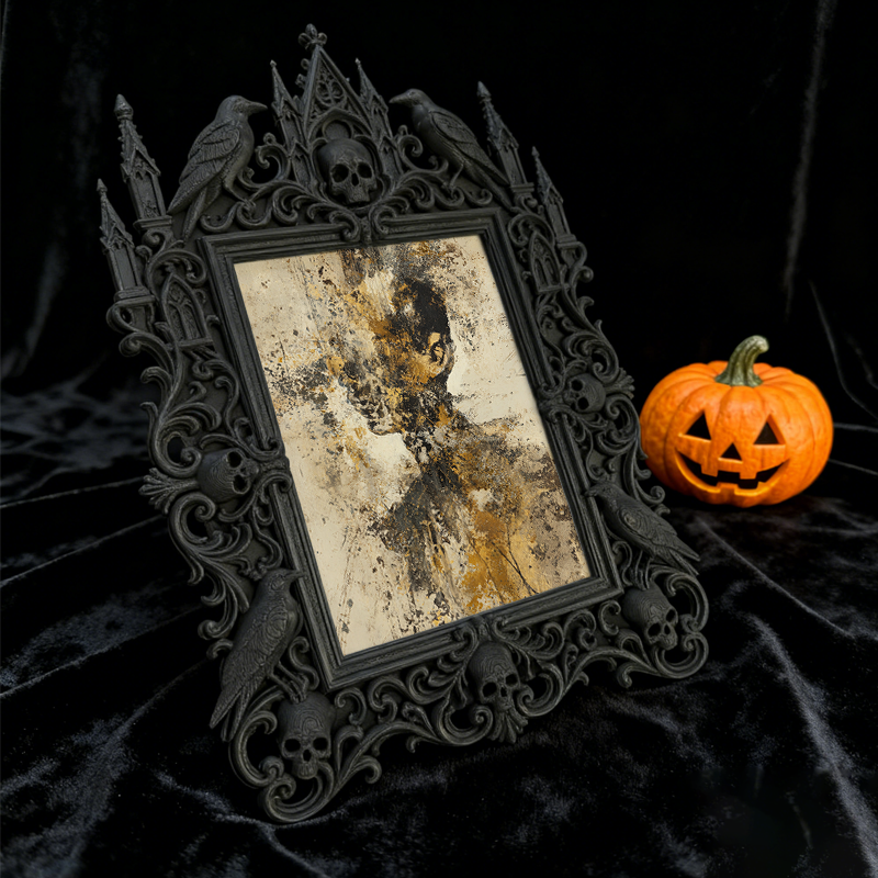 Sleek Gothic Dark-style Photo Frame | Gothic Skincare Handmade Shop Decor, Photo Ornament, Dual-use Display, Non-toxic Waterproof Frame