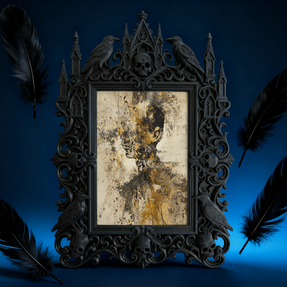 Sleek Gothic Dark-style Photo Frame | Gothic Skincare Handmade Shop Decor, Photo Ornament, Dual-use Display, Non-toxic Waterproof Frame