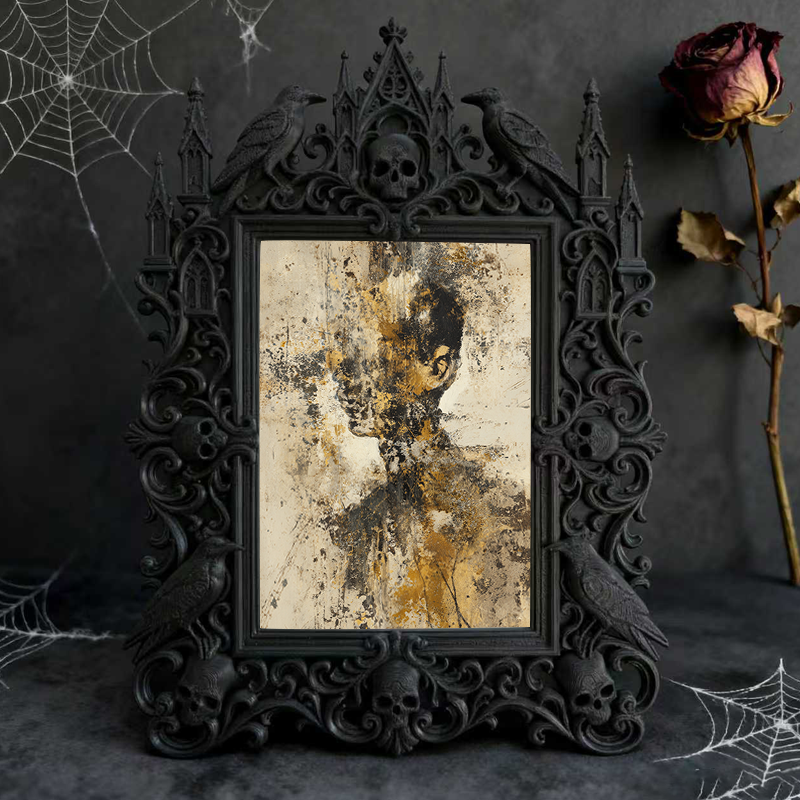 Sleek Gothic Dark-style Photo Frame | Gothic Skincare Handmade Shop Decor, Photo Ornament, Dual-use Display, Non-toxic Waterproof Frame