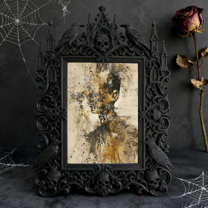 Sleek Gothic Dark-style Photo Frame | Gothic Skincare Handmade Shop Decor, Photo Ornament, Dual-use Display, Non-toxic Waterproof Frame