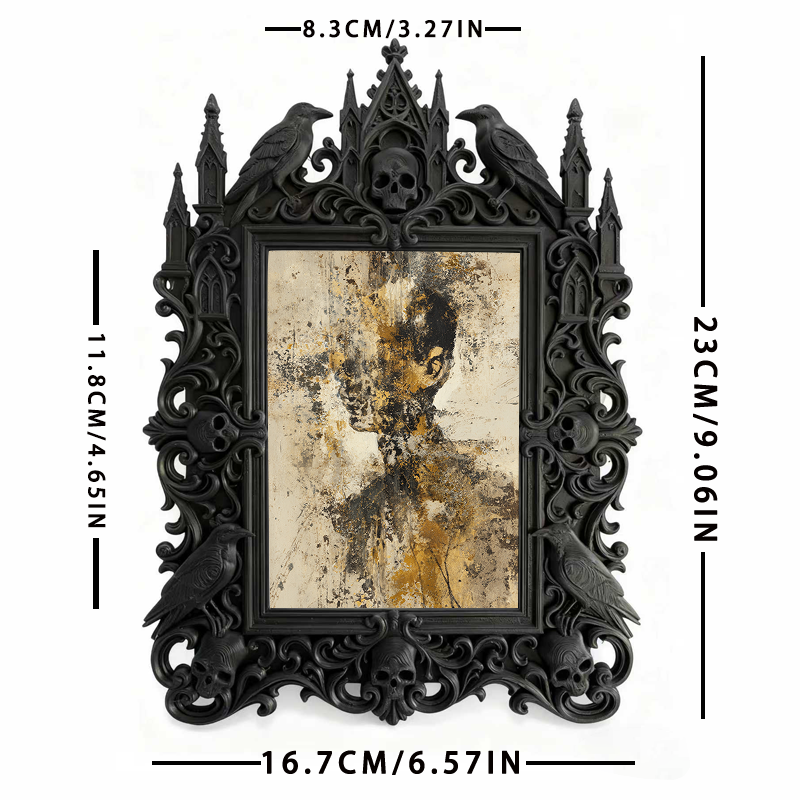 Sleek Gothic Dark-style Photo Frame | Gothic Skincare Handmade Shop Decor, Photo Ornament, Dual-use Display, Non-toxic Waterproof Frame