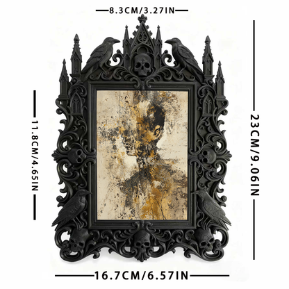 Sleek Gothic Dark-style Photo Frame | Gothic Skincare Handmade Shop Decor, Photo Ornament, Dual-use Display, Non-toxic Waterproof Frame