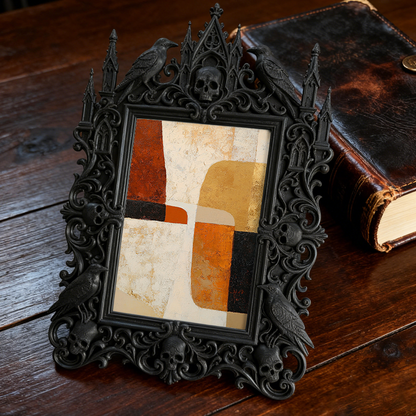 Exclusive Gothic Dark-style Photo Frame | Witchy Tarot Card Deck Shop Decor, Photo Ornament, Wall-mountable & Tabletop, Frosted Waterproof F