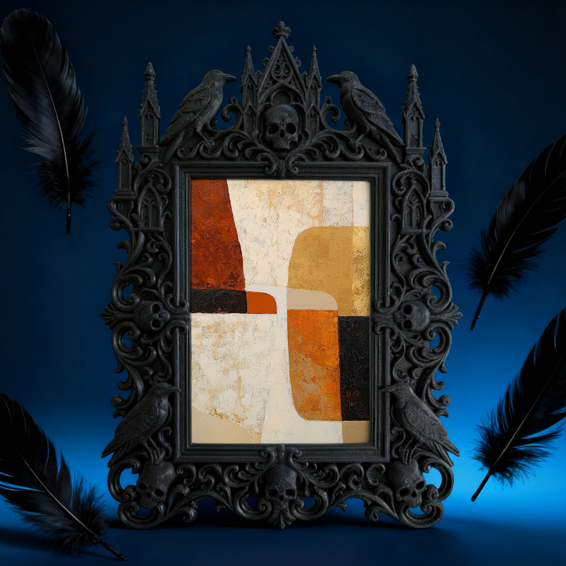 Exclusive Gothic Dark-style Photo Frame | Witchy Tarot Card Deck Shop Decor, Photo Ornament, Wall-mountable & Tabletop, Frosted Waterproof F