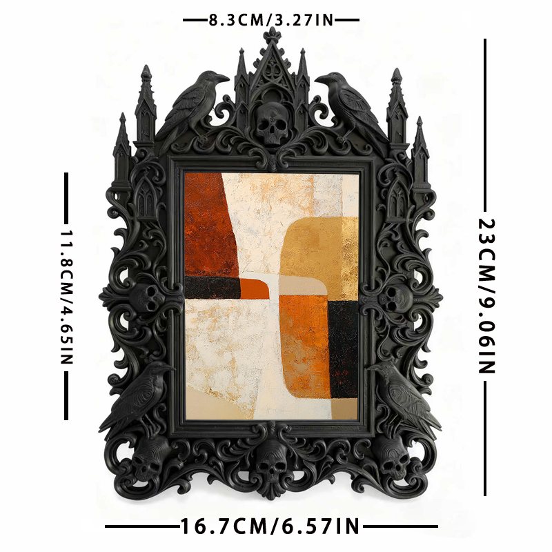 Exclusive Gothic Dark-style Photo Frame | Witchy Tarot Card Deck Shop Decor, Photo Ornament, Wall-mountable & Tabletop, Frosted Waterproof F