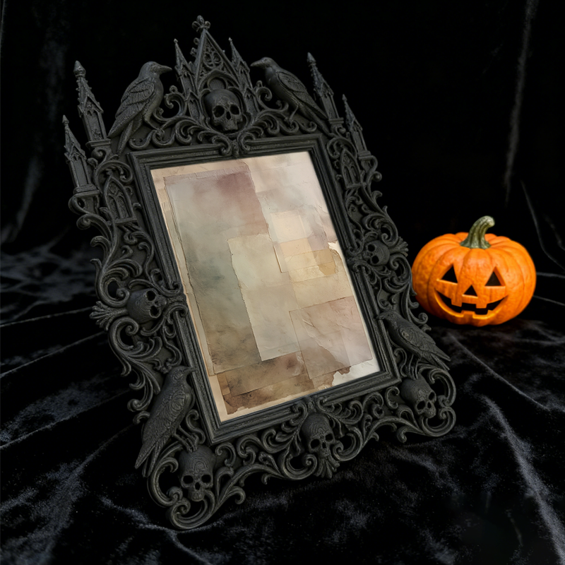 Rare Gothic Dark-style Photo Frame | Vampire Themed Wine Bar Decor, Photo Ornament, Dual-use Display, Elegant Waterproof Plastic Frame