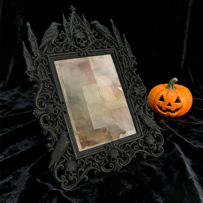 Rare Gothic Dark-style Photo Frame | Vampire Themed Wine Bar Decor, Photo Ornament, Dual-use Display, Elegant Waterproof Plastic Frame