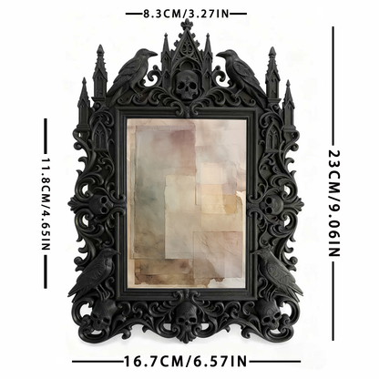 Rare Gothic Dark-style Photo Frame | Vampire Themed Wine Bar Decor, Photo Ornament, Dual-use Display, Elegant Waterproof Plastic Frame