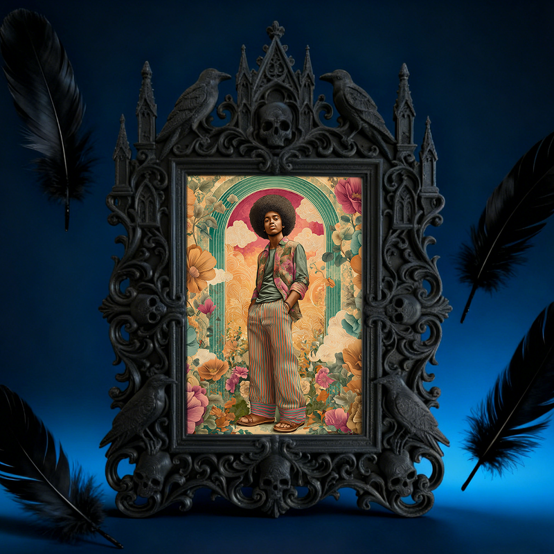 Exclusive Gothic Dark-style Photo Frame | Witchy Spell Jar Making Studio Decor, Photo Ornament, Dual-use Display, Sturdy Waterproof Frame