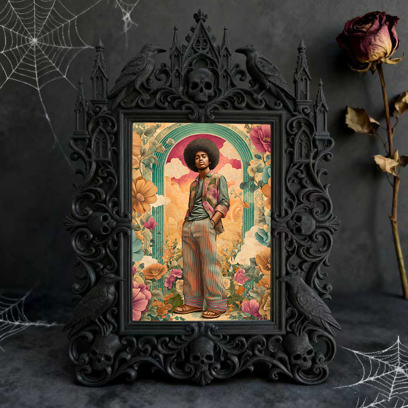 Exclusive Gothic Dark-style Photo Frame | Witchy Spell Jar Making Studio Decor, Photo Ornament, Dual-use Display, Sturdy Waterproof Frame