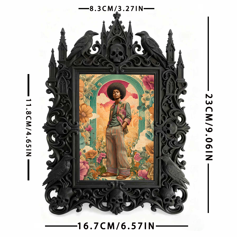 Exclusive Gothic Dark-style Photo Frame | Witchy Spell Jar Making Studio Decor, Photo Ornament, Dual-use Display, Sturdy Waterproof Frame