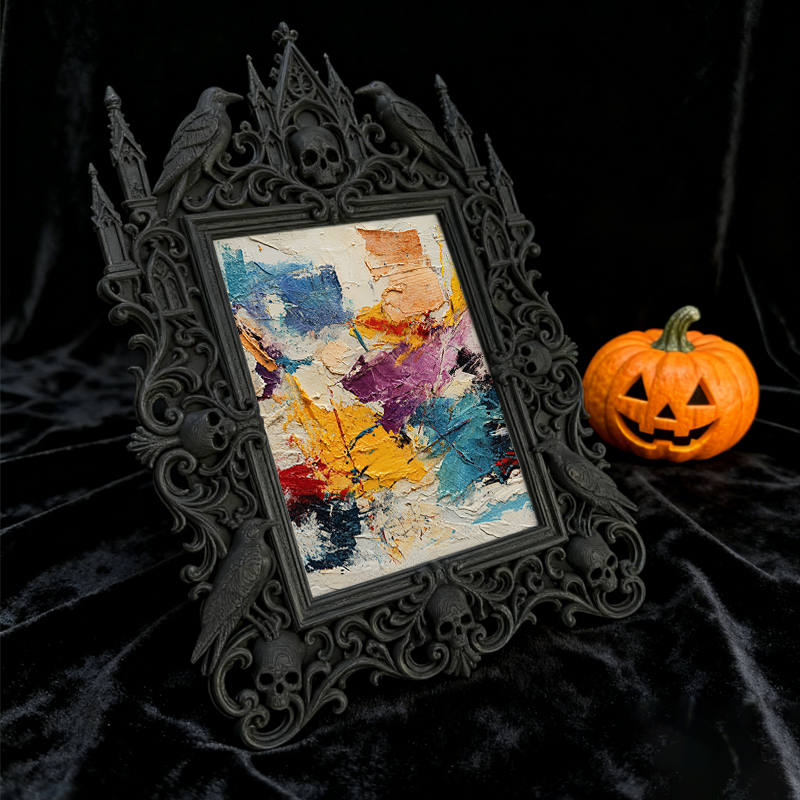 Chic Gothic Dark-style Photo Frame | Gothic Pet Collar Handmade Shop Decor, Photo Ornament, Wall-mountable & Tabletop, Cute Waterproof Frame