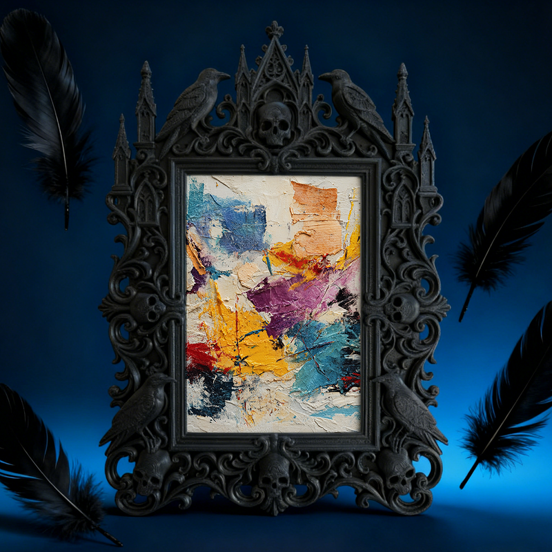 Chic Gothic Dark-style Photo Frame | Gothic Pet Collar Handmade Shop Decor, Photo Ornament, Wall-mountable & Tabletop, Cute Waterproof Frame