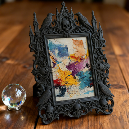 Chic Gothic Dark-style Photo Frame | Gothic Pet Collar Handmade Shop Decor, Photo Ornament, Wall-mountable & Tabletop, Cute Waterproof Frame