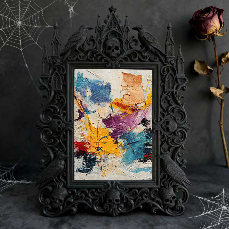 Chic Gothic Dark-style Photo Frame | Gothic Pet Collar Handmade Shop Decor, Photo Ornament, Wall-mountable & Tabletop, Cute Waterproof Frame