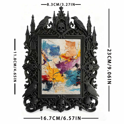 Chic Gothic Dark-style Photo Frame | Gothic Pet Collar Handmade Shop Decor, Photo Ornament, Wall-mountable & Tabletop, Cute Waterproof Frame