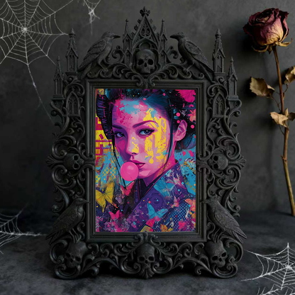 Must-have Gothic Dark-style Photo Frame | Haunted House Actor Green Room Decor, Photo Ornament, Wall/Table Dual-use, Durable Waterproof Fram