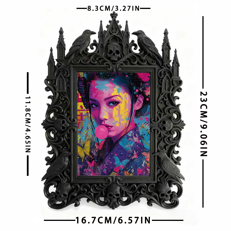 Must-have Gothic Dark-style Photo Frame | Haunted House Actor Green Room Decor, Photo Ornament, Wall/Table Dual-use, Durable Waterproof Fram