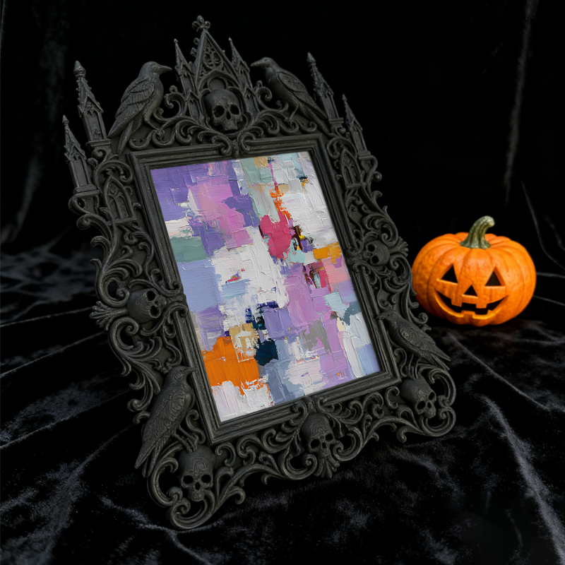 Rare Gothic Dark-style Photo Frame | Dark Fantasy Book Binding Studio Decor, Photo Ornament, Wall-mountable & Tabletop, Vintage Waterproof F