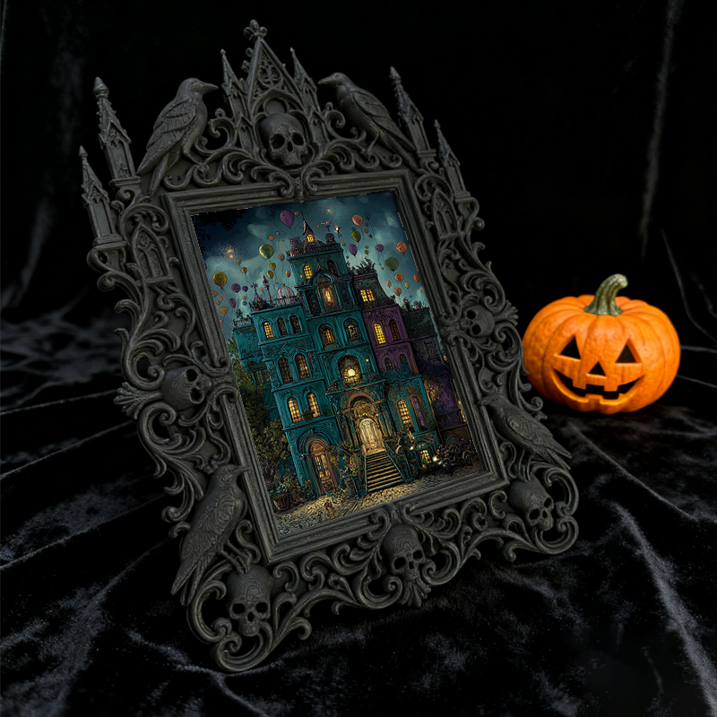 Sleek Gothic Dark-style Photo Frame | Gothic Candle Wick Shop Decor, Photo Ornament, Dual-use Display, Simple Waterproof Frame